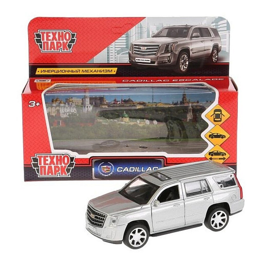 Машина детская Технопарк, Cadillac Escalade, 12 см, инерционная, пластик, ESCALADE-SL, серебрянная
