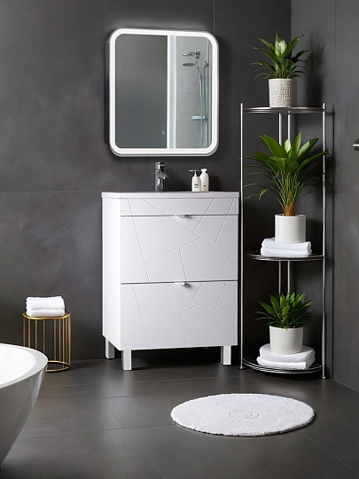 Тумба TOPPUS GOFFRE ICE 60 белый soft touch под умывальник Art 60