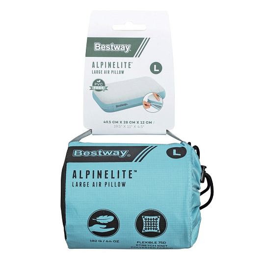 Подушка надувная для кемпинга, Bestway, AlpineLite, 49.5х28х12 см, 69625