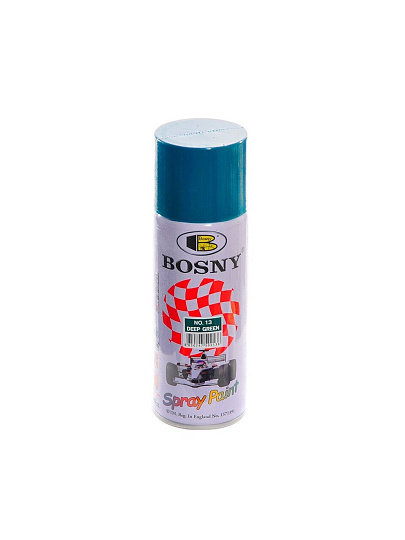 Краска аэрозольная, Bosny, №13, акрилово-эпоксидная, универсальная, глянцевая, темно-зеленая, 0.4 кг