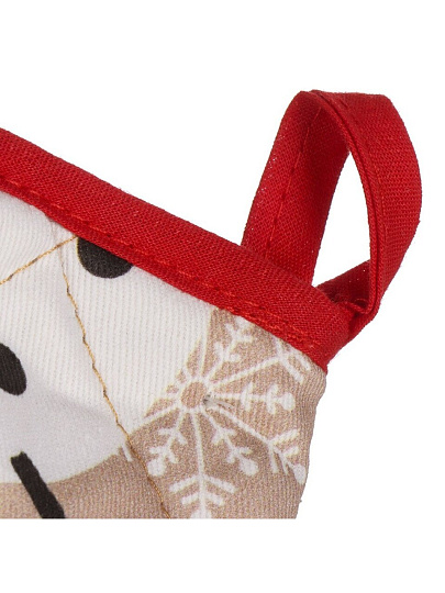 Набор кухонный 2 шт, 18х26 см + 18х18 см (варежка, прихватка), 100% хлопок, Снеговик