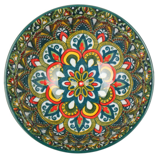 Салатник керамика, 12.5х6.5 см, 0.37 л, Самарканд, Y4-9772, зеленый