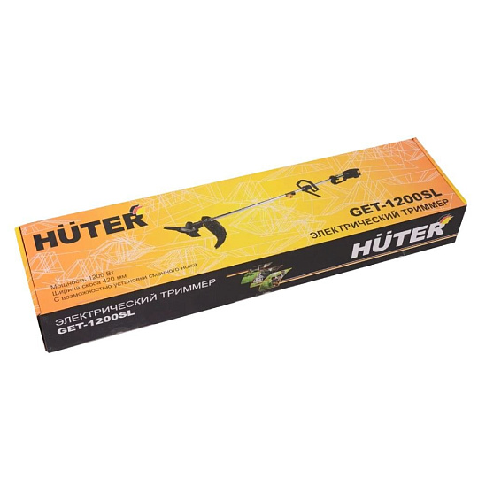 Триммер электрический, Huter, GET-1200SL, 70/1/3, 1.6 л.с., 1200 Вт, D-ручка, леска/нож, разборный вал