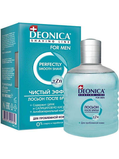 Лосьон после бритья, Deonica, For Men, Чистый эффект, 90 мл