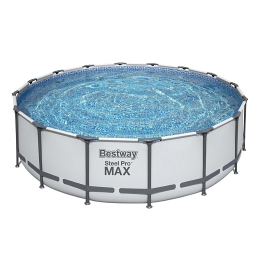 Бассейн каркасный Bestway, 488х122 см, Steel Pro Max, 5612Z, фильтр-насос, лестница, тент, 19480 л