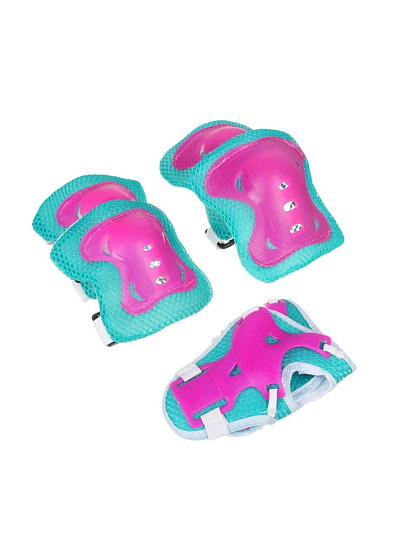 Набор защиты S, пластик, в ассортименте, 2 наколенника, 2 налокотника, 2 защиты для запястий, 129-159