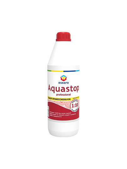 Грунтовка водно-дисперсионная, акриловая, Eskaro, Aquastop Professional, концентрат 1:10, 1 л