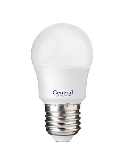 Лампа светодиодная E27, 12 Вт, 230 В, шар, 2700 К, теплый белый свет, General Lighting Systems, GLDEN-G45F, G45F, 641115