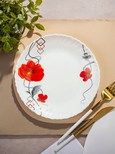Тарелка десертная, стеклокерамика, 19 см, круглая, Марсель, LHP75