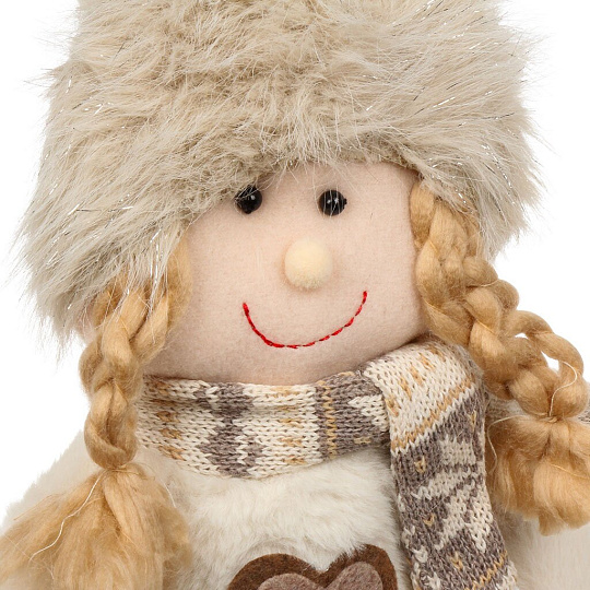 Фигурка декоративная текстиль, Девочка, 46 см, коричневая, Y4-9440