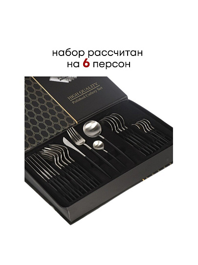 Набор столовых приборов нержавеющая сталь, 24 предмета, подарочная упаковка, Y6-10265