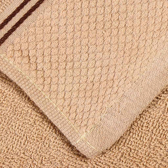 Полотенце кухонное махровое, 33х50 см, 400 г/м2, 100% хлопок, Граф, бежевое, Узбекистан