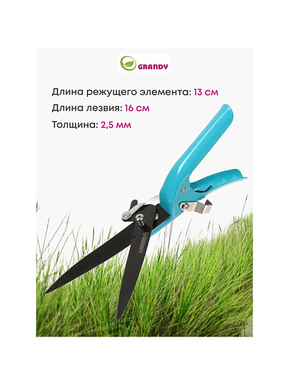 Ножницы садовые газонные, 310 мм, Grandy, рукоятка металл