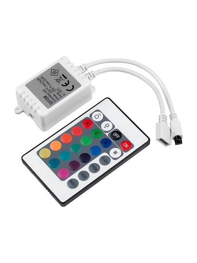 Контроллер IP20, 72 Вт, с ИК-пультом для лент RGB 12В и 24В, 64х34.5х22.5 мм, General Lighting Systems, GDC-RGB-80-I-IP20-12