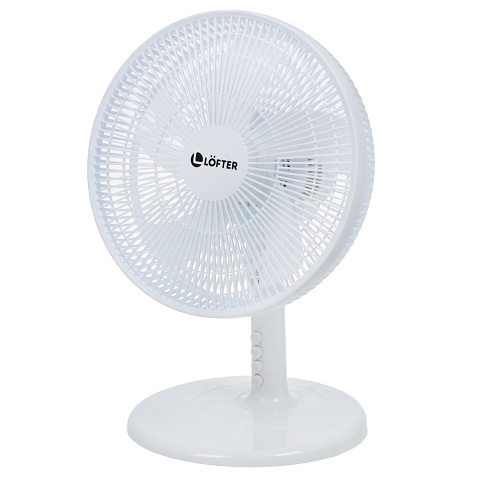 Вентилятор настольный, Lofter, 40 Вт, 3 скорости, поворотный 90 градусов, наклонный, белый, FT30-B999
