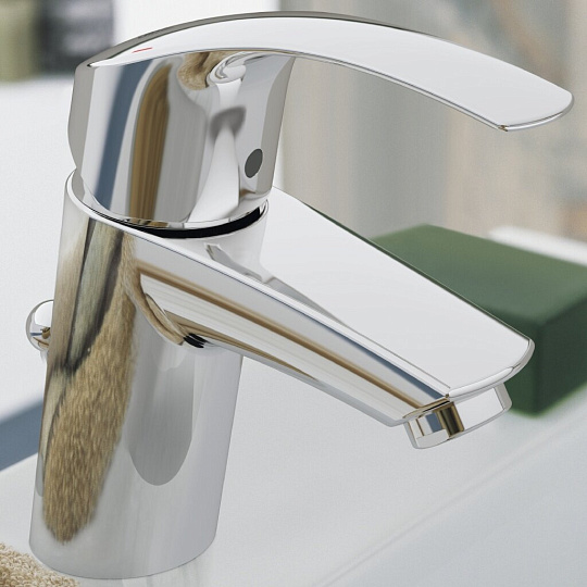 Смеситель для раковины, Grohe, Eurosmart 2015, с картриджем, хром, 33188003