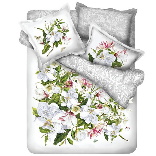 Постельное белье MONA LIZA евро сатин (простыня 215х240 см, 2 наволочки 50х70 см, 2 наволочки 70х70 см,пододеяльник 200х220 см) Магнолия 5659/8