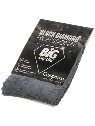 Салфетка бытовая для уборки, микрофибра, 30 х 30 см, Big City Life, Black Diamond, 14410542