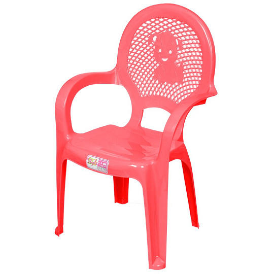 Стульчик детский пластик, DDStyle, Дюна, 36х33 см, красный, 06206