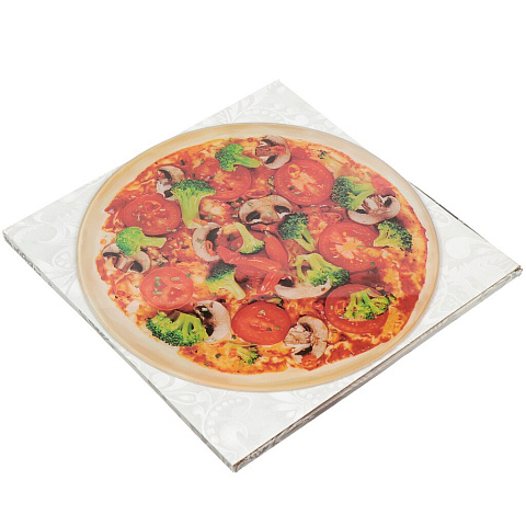 Блюдо стекло, круглое, 30 см, мультиколор, Пицца