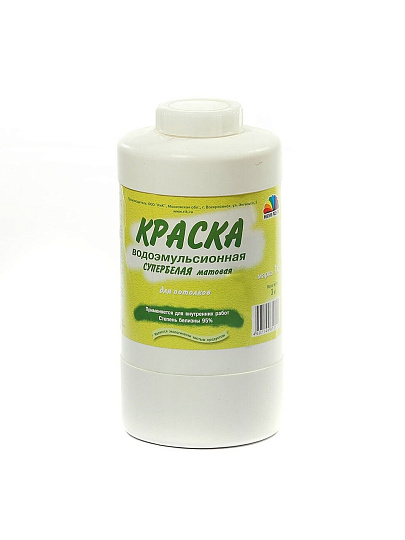 Краска водно-дисперсионная, Магия радуги, М-1С, для потолков, матовая, супербелая, 3 кг