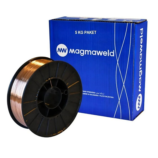 Проволока сварочная Magmaweld, MG 2, с омедненной поверхностью, диаметр 1 мм, 5 кг, D200 RND (первич сырье)