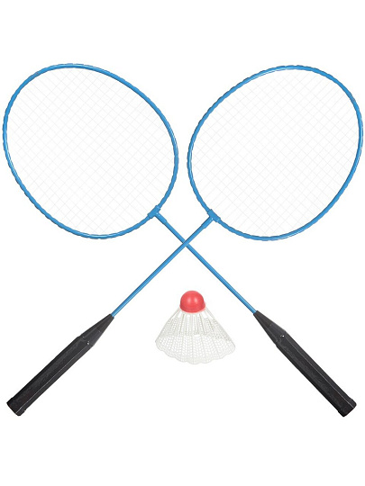 Набор для бадминтона 3 шт, 2 ракетки, 1 волан, пластмасса, металл, сетка, в ассортименте, 323114