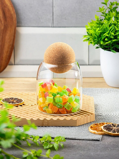 Банка для сыпучих продуктов, стекло, 0.5 л, с крышкой, Y4-4787