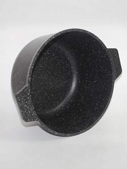 Кастрюля алюминий, антипригарное покрытие, 3 л, крышка стекло, Алтей, Granit Perfection black, 05-0350-310