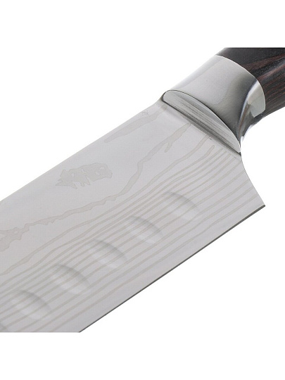 Нож кухонный Daniks, Classic G10, сантоку, нержавеющая сталь, 18 см, рукоятка дерево, Y4-8913