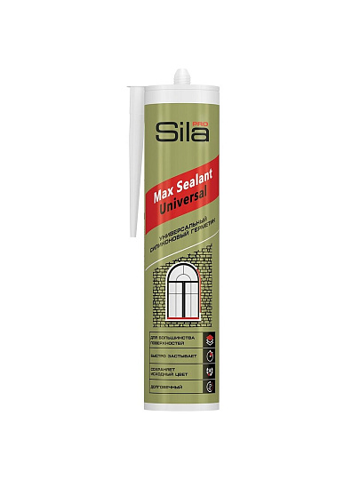 Герметик силиконовый, универсальный, SilaPro, Max Sealant, SSUCL0290, 280 мл, бесцветный