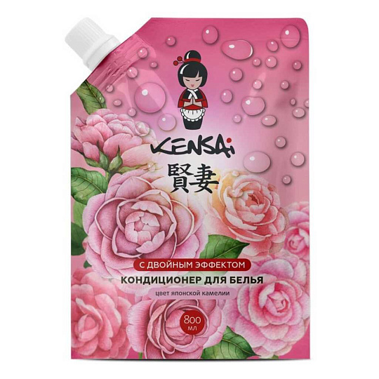 Кондиционер для белья Kensai, 0.8 л, Цвет японской камелии, д/пак
