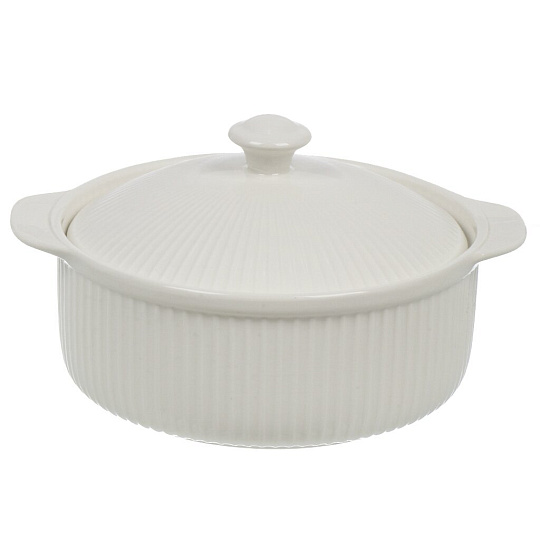 Кастрюля для запекания керамика, 2 л, круглая, с крышкой, Вертикаль, B010862