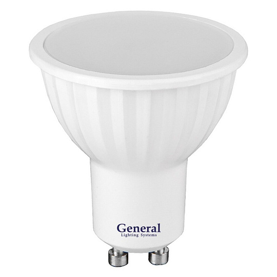 Лампа светодиодная GU10, 15 Вт, 230 В, 6500 К, холодный белый свет, General Lighting Systems, GLDEN-MR16-15-230-GU10-6500, 661586
