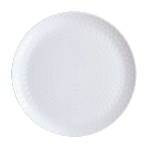 Тарелка обеденная, стеклокерамика, 25 см, круглая, Pampille White, Luminarc, Q4655, белая