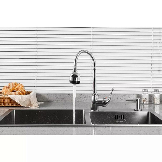 Смеситель для кухни, Frud, гибкий излив, с картриджем, R42055-3