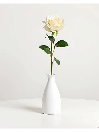 Цветок искусственный декоративный Роза раскрытая, 62 см, белый, Y3-1543
