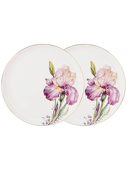 Тарелка обеденная, фарфор, 2 шт, 23 см, круглая, Irises, Lefard, 590-349