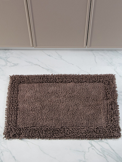 Коврик для ванной, 0.5х0.8 м, хлопок, шоколад, Silvano, Лиона