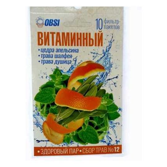 Сбор трав для бани и сауны OBSI, Здоровый пар №12 Витаминный, БМ060