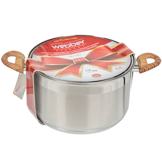 Кастрюля из нержавеющей стали Webber BE-124/2, 6.6 л