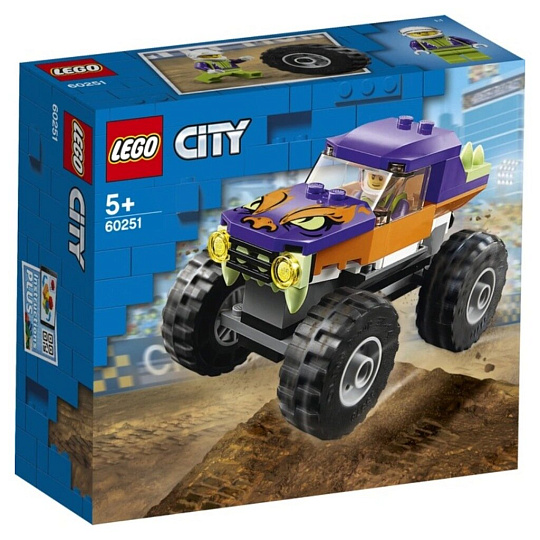Конструктор Lego, City, Монстр-трак, 5-7 лет, 55 деталей, 60251