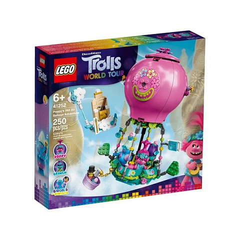 Конструктор Lego, Trolls, Путешествие Розочки на воздушном шаре, 5-7 лет, 250 деталей, 41252