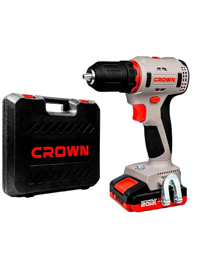 Дрель-шуруповерт аккумуляторный, Crown, CT21091HX-2 BMC, бесщеточный, 20 В, кейс