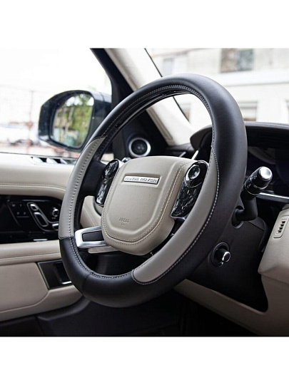 Оплетка на руль DSV, Black+Grey, R99201B, черно-серая