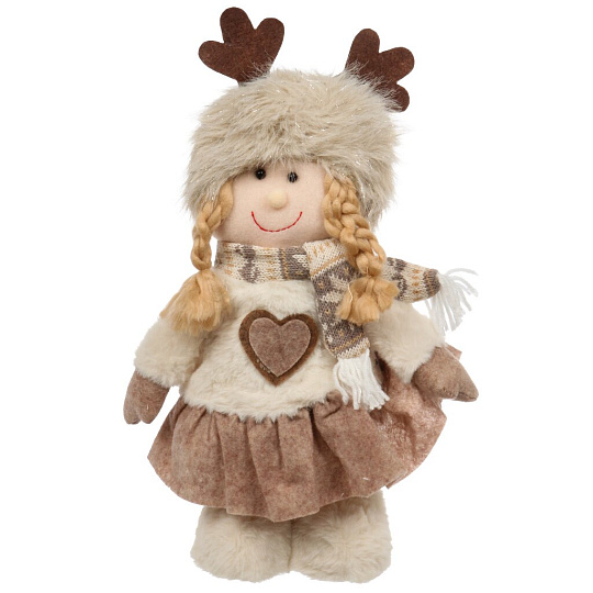 Фигурка декоративная текстиль, Девочка, 46 см, коричневая, Y4-9440