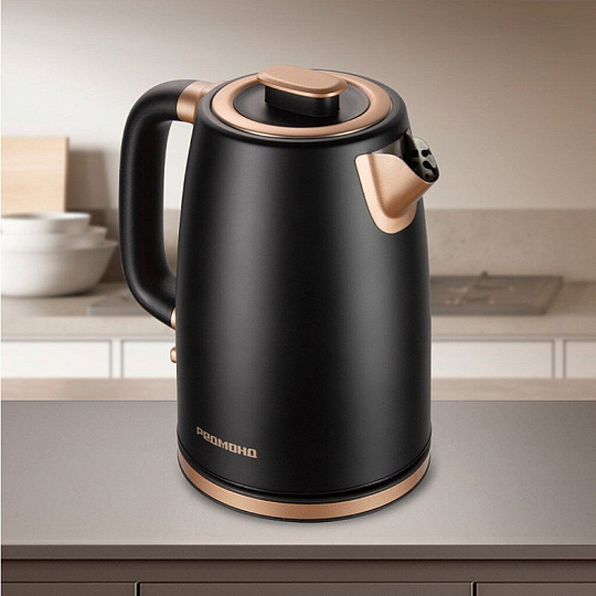 Чайник электрический Редмонд, Strix KM240, бронза с черным, 1.7 л, 2200 Вт, скрытый нагревательный элемент, пластик, нержавеющая сталь