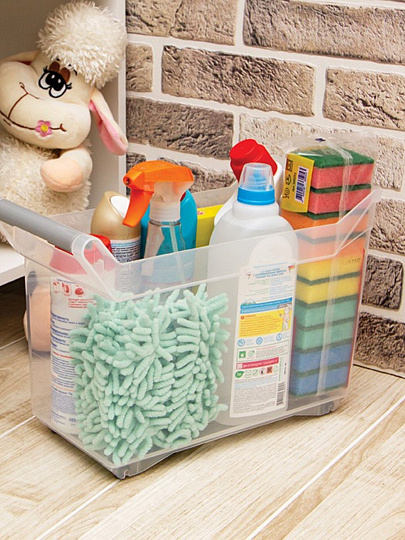 Органайзер для хранения, 10.5 л, 18х38х26 см, с ручкой, на колесах, Idea, М 1622