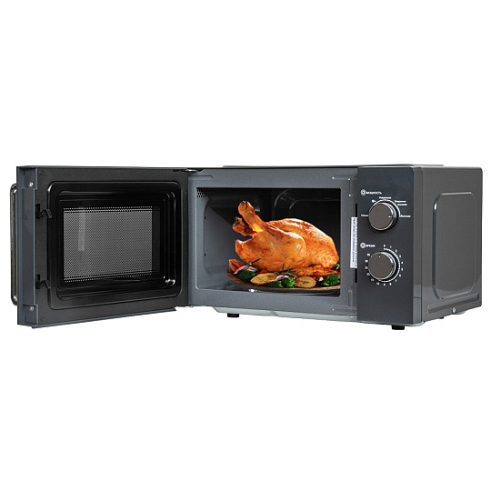 Микроволновая печь JVC, JK-MW148M, 20 л, 700 Вт, механическая, 5 уровней мощности, графит