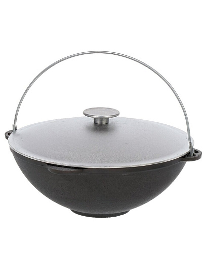 Казан чугун, 8 л, с крышкой, с дужкой, Гардарика, 1608-6